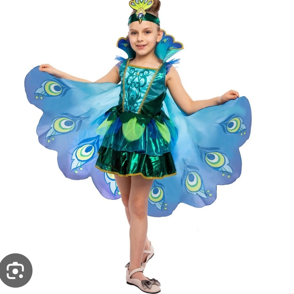 Peacock Costume Dress With Wings | 4T